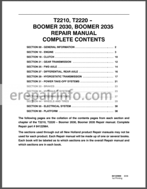 Photo 16 - New Holland T2210 T2220 Boomer 2030 2035 Repair Manual