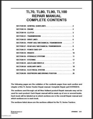 Photo 10 - New Holland TL70 TL80 TL90 TL100 Repair Manual