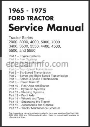 Photo 7 - Ford New Holland 2000 3000 4000 5000 7000 Service Manual Tractor