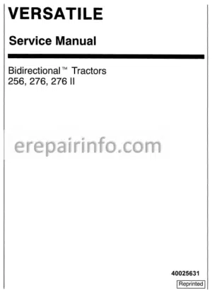 Photo 2 - Versatile 256 276 276II Service Manual Tractors