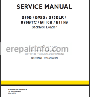 Photo 14 - New Holland B90B B95B B95BLR B95BTC B110B B115B Service Manual Backhoe Loader