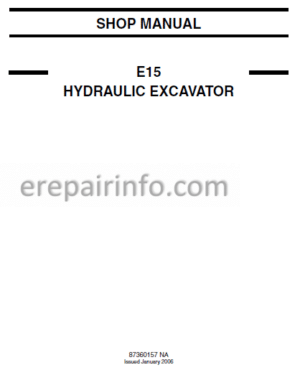 Photo 9 - New Holland E15 Shop Manual Hydraulic Excavator