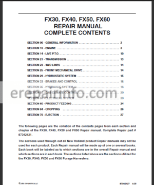 Photo 12 - New Holland FX30 FX40 FX50 FX60 Repair Manual