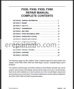 Photo 12 - New Holland FX30 FX40 FX50 FX60 Repair Manual