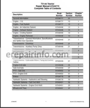 Photo 2 - New Holland TV145 Repair Manual