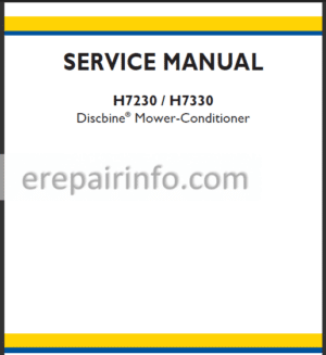 Photo 7 - New Holland H7230 H7330 Service Manual Discbine Mower