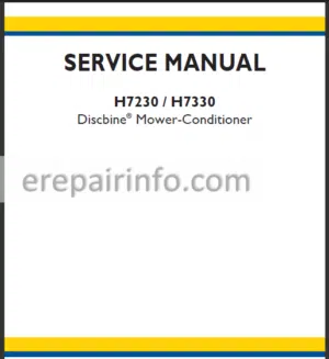 Photo 6 - New Holland H7230 H7330 Service Manual Discbine Mower