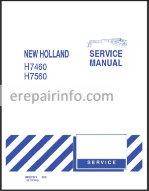 Photo 5 - New Holland H7460 H7560 Service Manual Discbine Mover