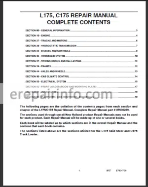 Photo 3 - New Holland L175 C175 Repair Manual