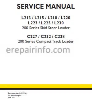 Photo 10 - New Holland L213 L215 L218 L220 L223 L225 L230 C227 C232 C238 Service Manual