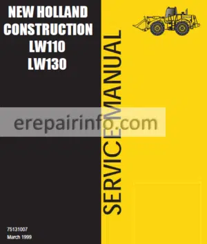 Photo 1 - New Holland LW110 LW130 Service Manual Loader