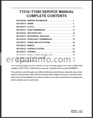 Photo 12 - New Holland T1510 T1520 Service Manual