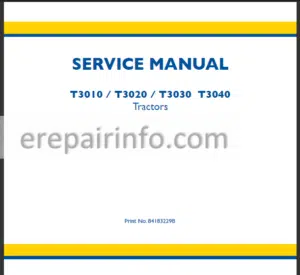 Photo 10 - New Holland T3010 T3020 T3030 T3040 Service Manual Tractor