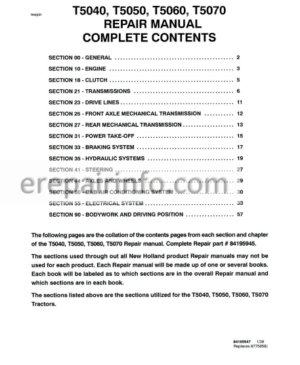 Photo 7 - New Holland T5040 T5050 T5060 T5070 Repair Manual