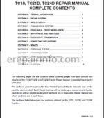 Photo 2 - New Holland TC18 TC21D TC24D Repair Manual