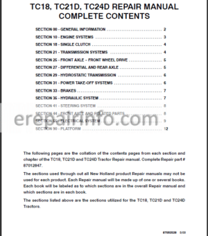 Photo 6 - New Holland TC18 TC21D TC24D Repair Manual