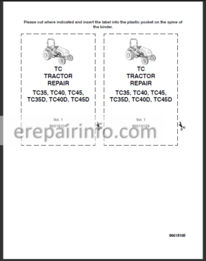 Photo 8 - New Holland TC35 TC35 TC40 TC40D TC45 TC45D Service Manual Tractor
