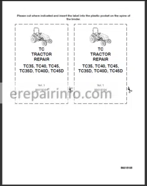 Photo 8 - New Holland TC35 TC35 TC40 TC40D TC45 TC45D Service Manual Tractor