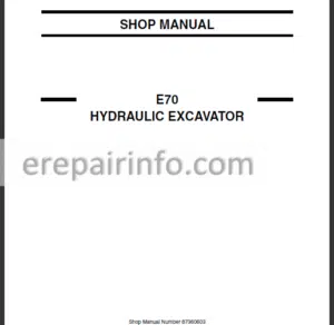 Photo 7 - New Holland E70 Shop Manual Hydraulic Excavator