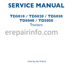 Photo 7 - New Holland TD5010 TD5020 TD5030 TD5040 TD5050 Service Manual