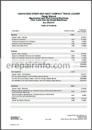 Photo 9 - Case 430 440 440CT Repair Manual Compact Track Loader And Skid Steer