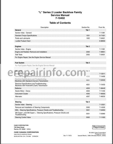 Photo 1 - Case 580 590 Super L Series 2 Service Manual