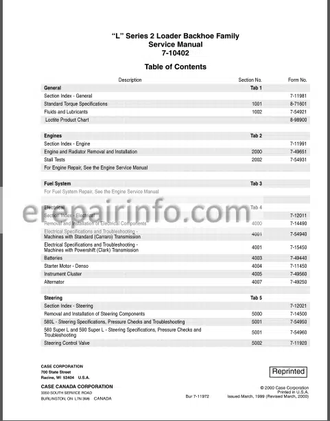 Photo 1 - Case 580 590 Super L Series 2 Service Manual