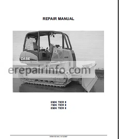 Photo 1 - Case 650K 750K 850K TIER III Repair Manual