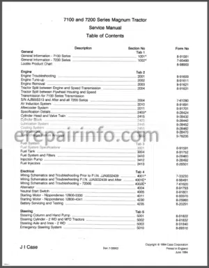 Photo 12 - Case 7100 7200 Series Magnum Service Manual Tractor