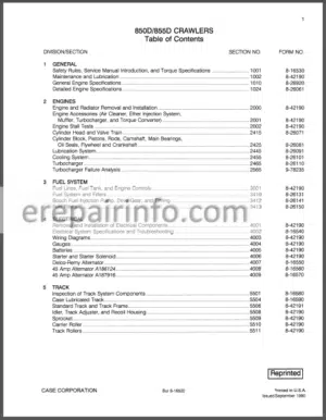 Photo 12 - Case 850D 855D Service Manual Crawler