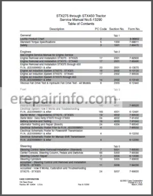 Photo 6 - Case STX275 STX325 STX375 STX425 STX450 Service Manual Tractor