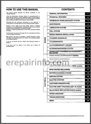 Photo 12 - Honda TRX500FE /FM/ TM Foreman Service Manual ATV