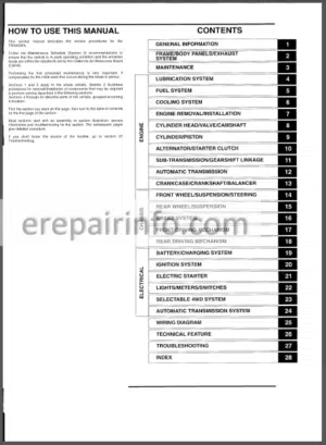 Photo 3 - Honda TRX650FA Rincon Service Manual ATV