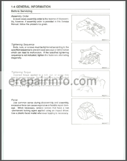 Photo 1 - Kawasaki Prairie 700 4x4 KVF 700 4x4 Service Manual ATV