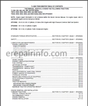 Photo 4 - New Holland TJ and T9000 Series Repair Manual