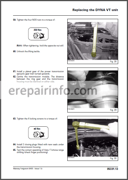 Photo 1 - Massey Ferguson 8400 Series Workshop Manual