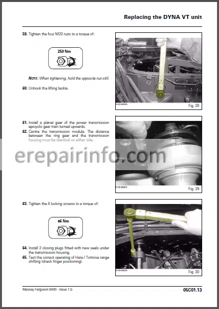 Photo 1 - Massey Ferguson 8400 Series Workshop Manual