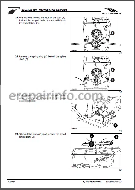 Photo 1 - McCormick GX-40H, 45H, 50H Service / Training Manual