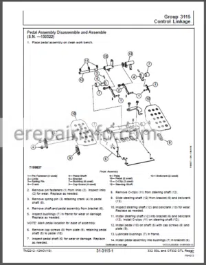 Photo 3 - JD 332 CT332 Technical Repair Manual TM2212