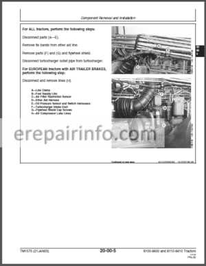 Photo 14 - JD 8100 8200 8300 8400 8110 8210 8310 8410 Technical Repair Manual TM1575