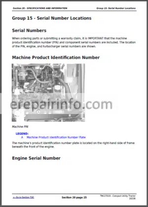 Photo 9 - JD 2025R Technical Repair Manual TM127019