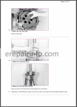 Photo 7 - JD 310SG 315SG Technical Repair Manual and Parts Catalog TM1884 PC2755