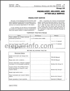 Photo 3 - JD 3020 Technical Repair Manual Tractor TM1005