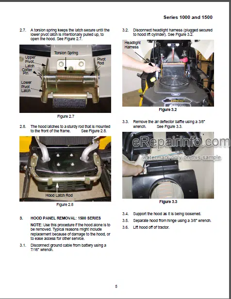 Photo 1 - Cub Cadet 1000 1500 Series Service Manual Riding Tractors
