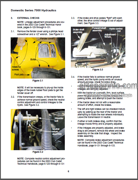 Photo 1 - Cub Cadet 7000 Series Service Manual Compact Tractor