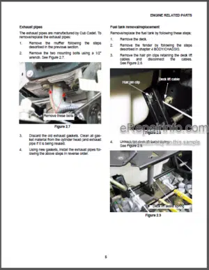 Photo 11 - Cub Cadet I Series Professional Shop Manual Riding Tractors