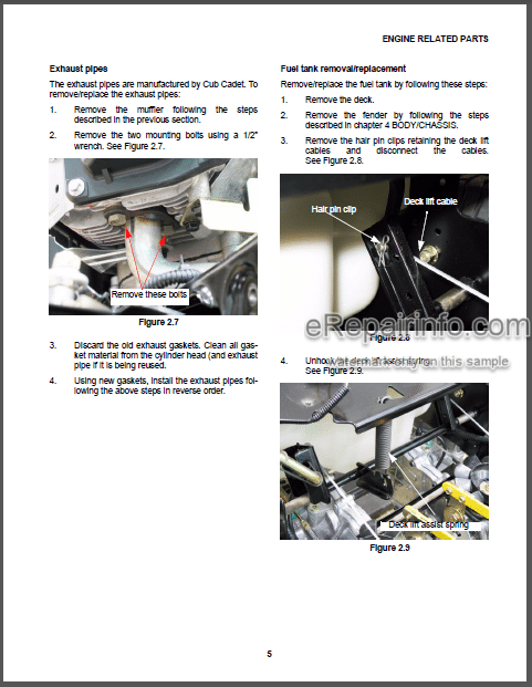 Photo 1 - Cub Cadet I Series Professional Shop Manual Riding Tractors