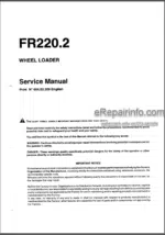 Photo 4 - Fiatallis FR220.2 Operation Maintenance And Service Manual Wheel Loader