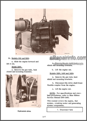 Photo 12 - International Cub Cadet 86 108 109 128 129 149 169 800 1000 1200 1250 1450 1650 Service Manual Tractors