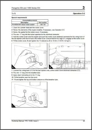 Photo 3 - Perkins Perkins Peregrine EDI 1300 Series EDI WK WL WM WN WP WQ WR WS Workshop Manual Engines